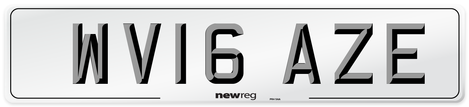 WV16 AZE Number Plate from New Reg